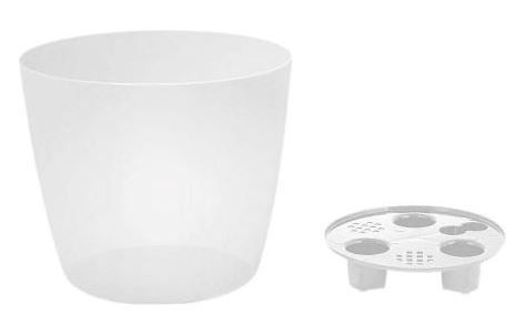 Горшок с дренажной вставкой InGreen Vienna Orchid, 2л, круглый, прозрачная вода